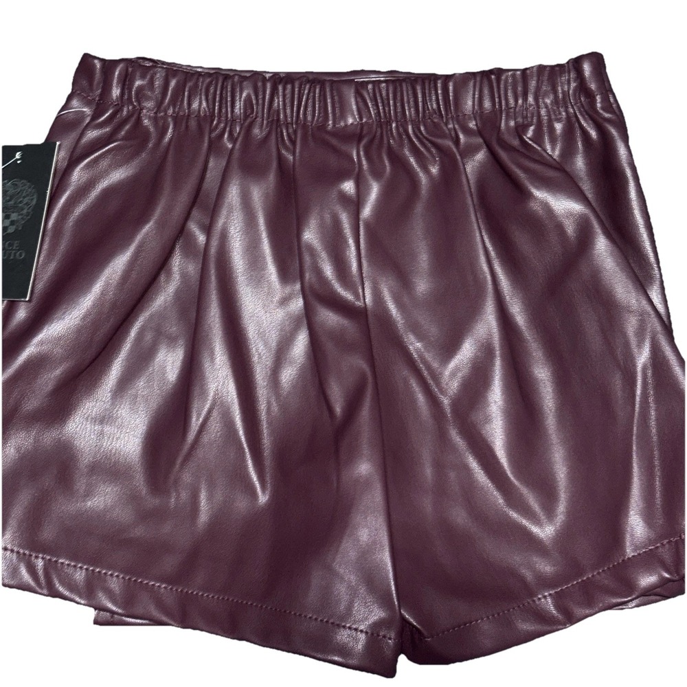 Vince Camuto 2 Girls Skirt Set Sz 7 Pleated Purple Plaid & Plum Faux Leather NEW - Picture 6 of 11